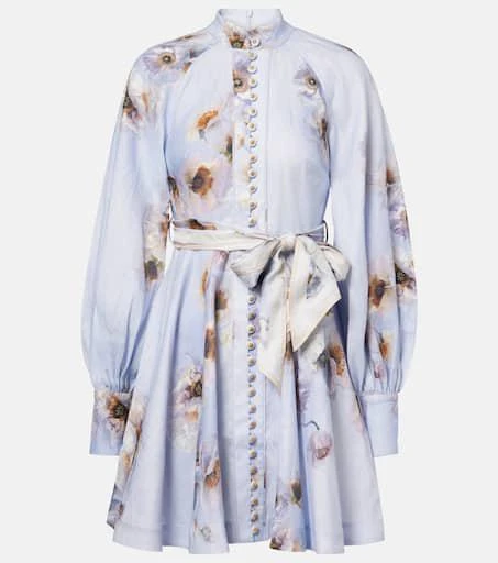 Zimmermann Hypnotic floral linen shirt dress 1