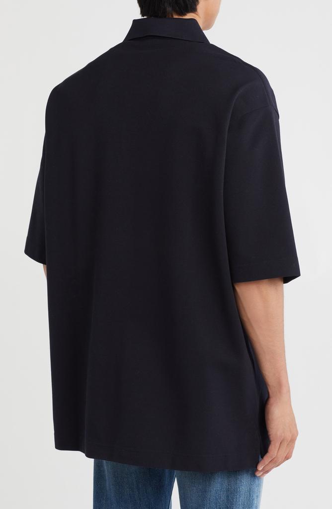 Purple Brand Oversize Cotton Piqué Polo