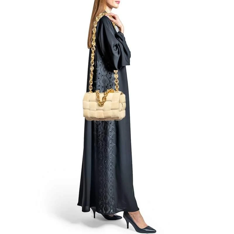Bottega Veneta Bottega Veneta Beige Suede Padded Cassette Shoulder Bag 2