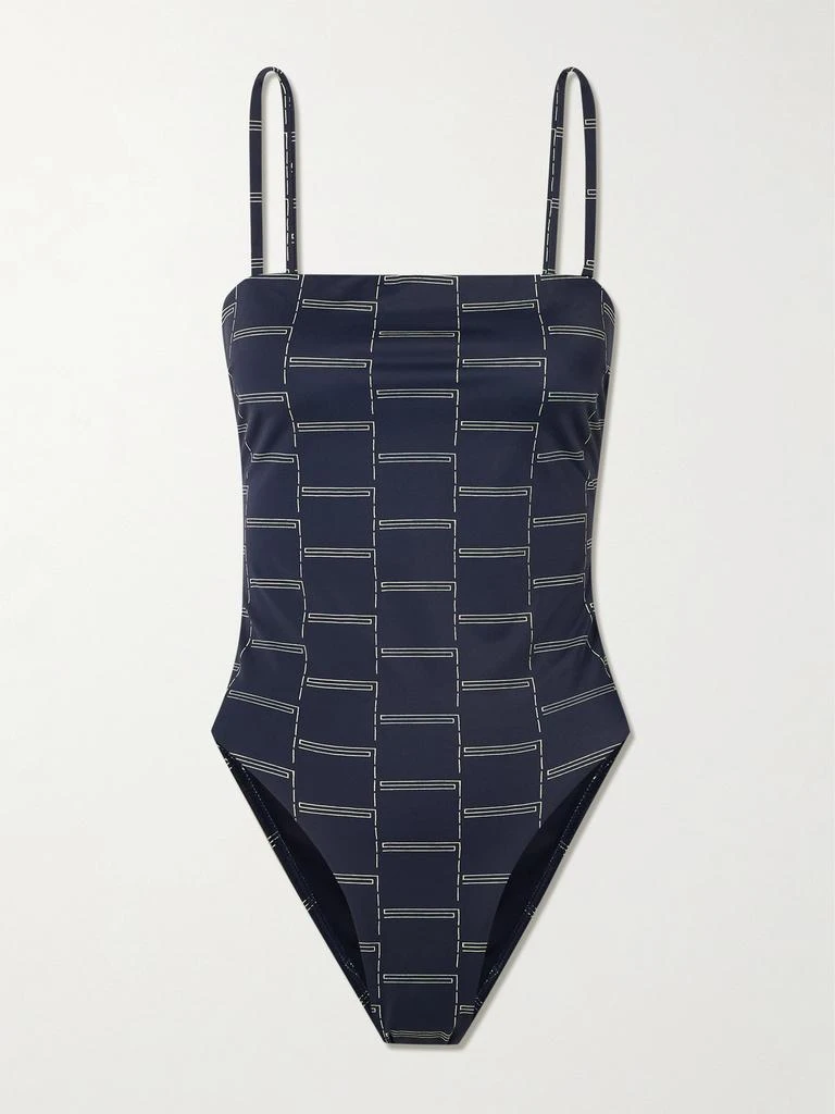 Matteau Petite Square Printed Swimsuit - Navy