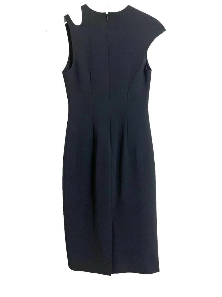 CUSHNIE Cap Sleeve Twist Cutout Pencil Dress In Black 2