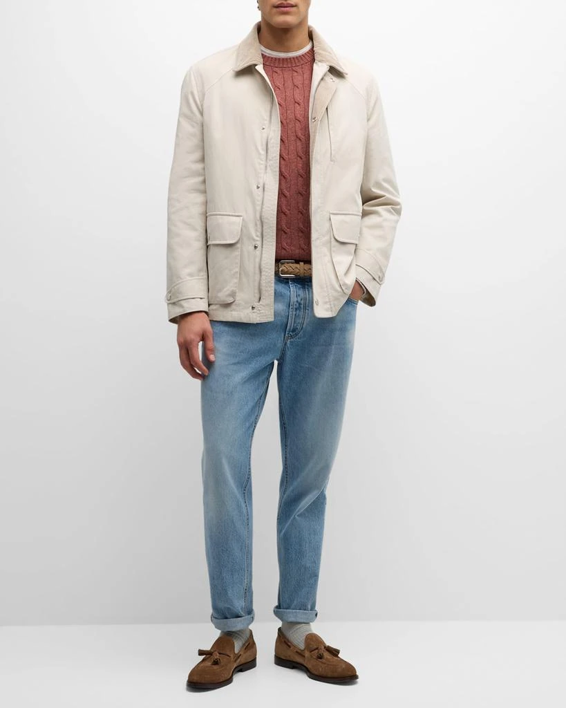 Brunello Cucinelli Men's Corduroy-Lined Cotton Car Coat 2