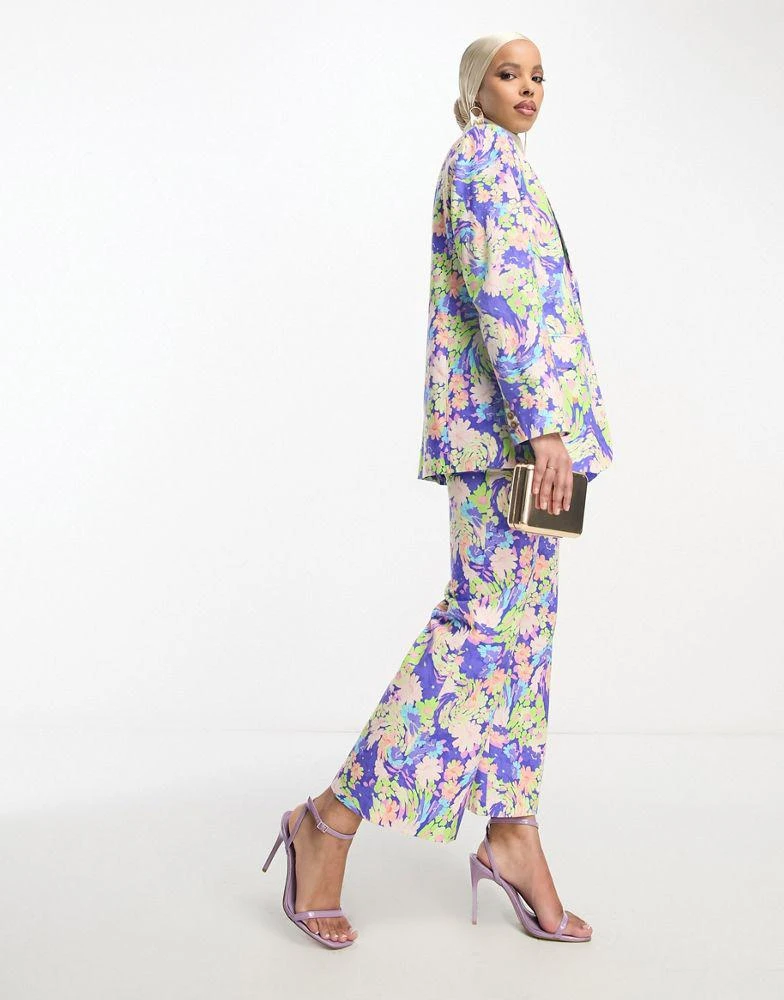 ASOS ASOS DESIGN floral suit dad blazer in blue 1
