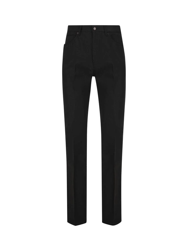 Saint Laurent Saint Laurent Button Detailed Straight Leg Trousers 1