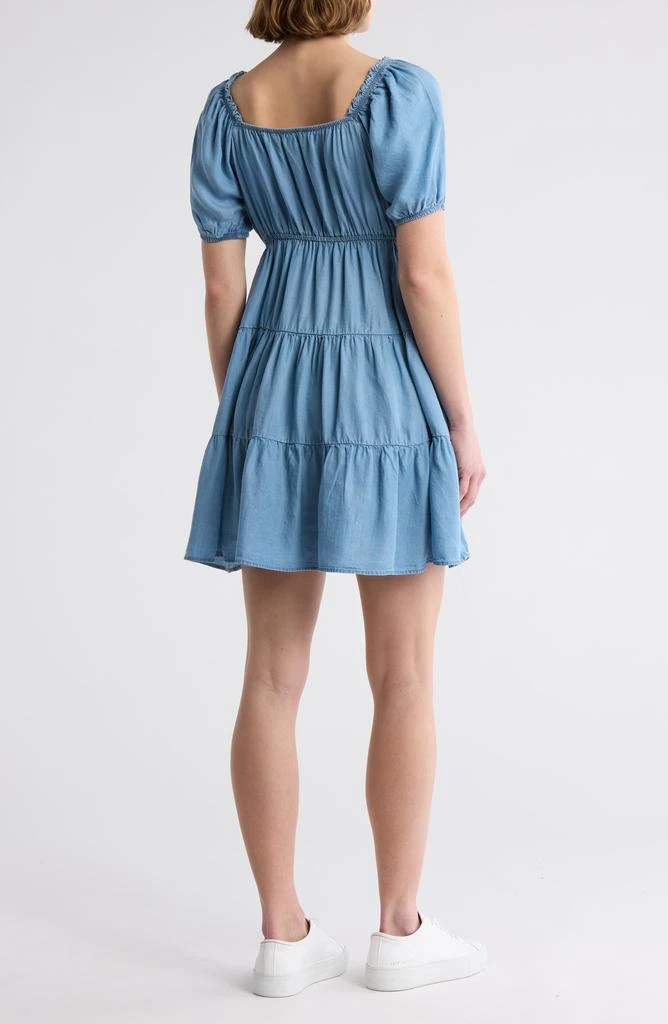 Blu Pepper Puff Sleeve Tiered Dress 2