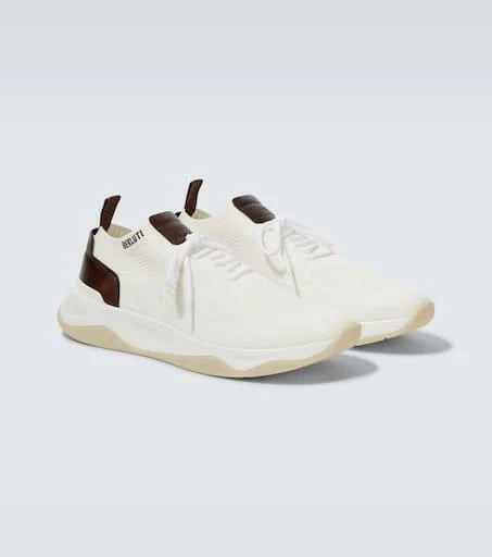 Berluti Shadow knitted leather-trimmed sneakers 5