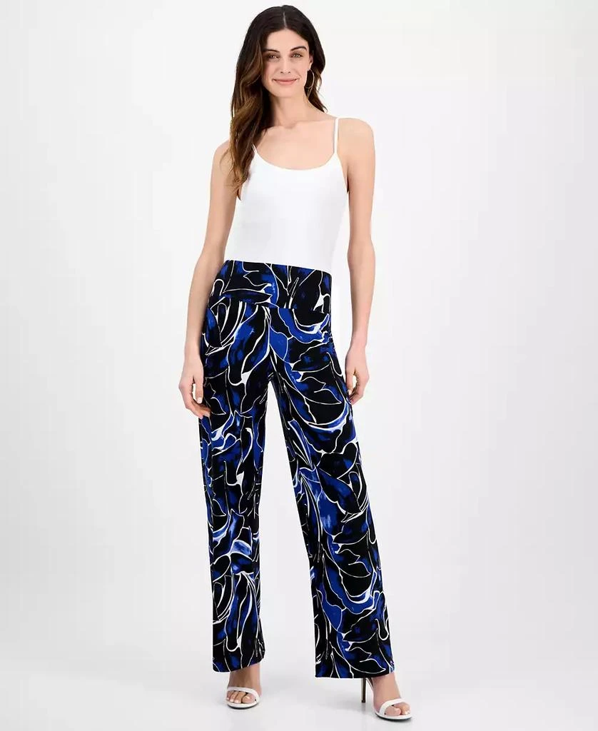 Anne Klein Petite High-Rise Pull-On Wide-Leg Pants 1