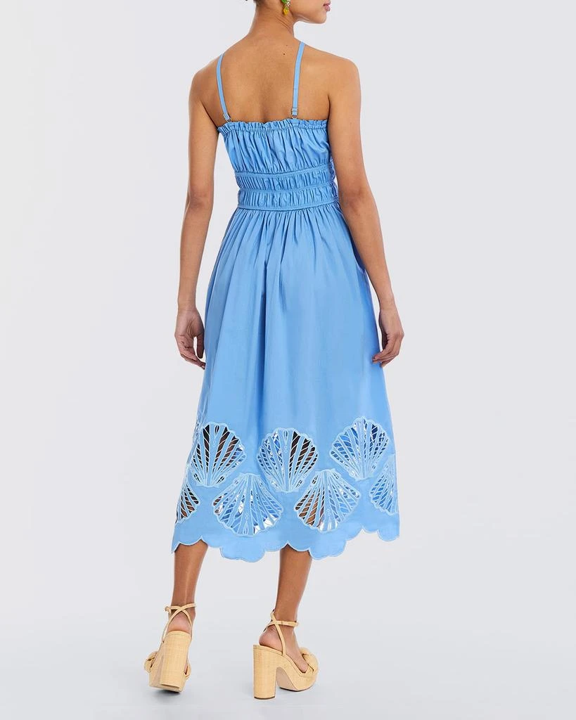Mestiza New York Spritz Smocked Seashell Cutout Midi Dress 3