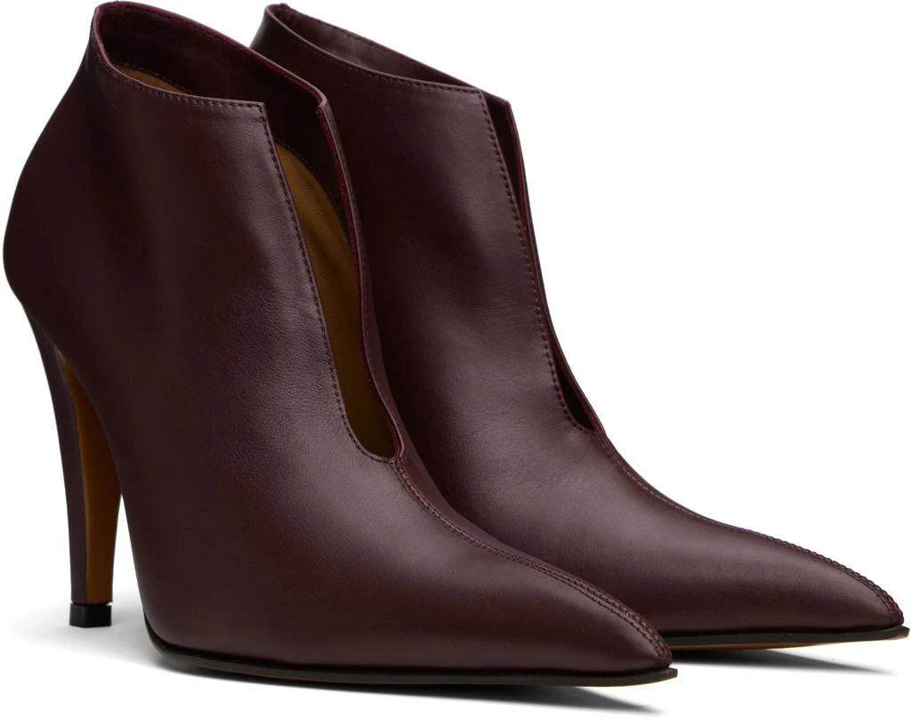 McQueen Burgundy Birdee Slashed Pump Boots 4
