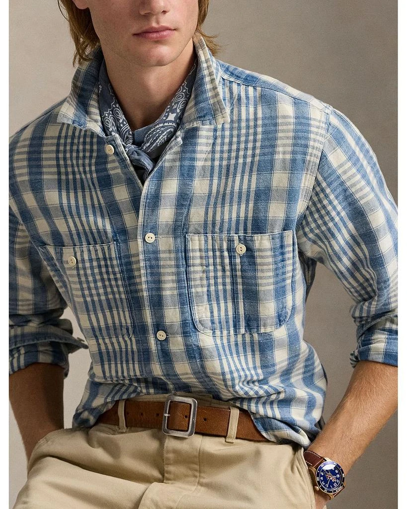 Ralph Lauren Classic Fit Plaid Linen Cotton Workshirt 6
