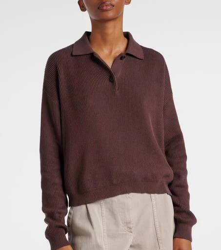 Brunello Cucinelli Ribbed-knit cotton polo sweater 5