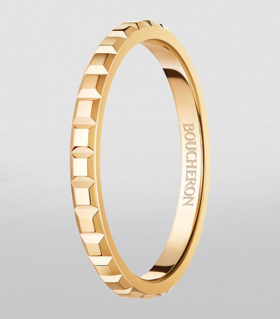 Boucheron Mini Yellow Gold Clou de Paris Wedding Ring