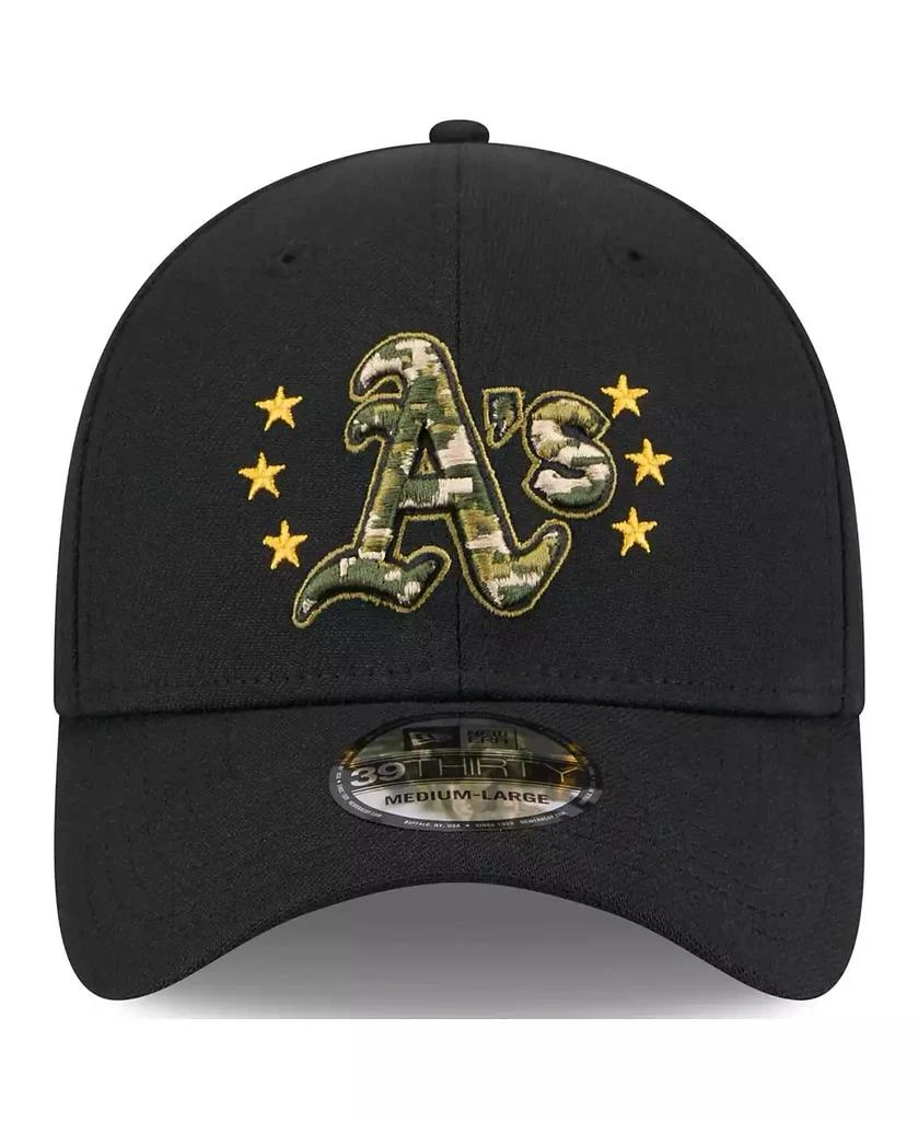 New Era Men's Black Oakland Athletics 2024 Armed Forces Day 39THIRTY Flex Hat 3