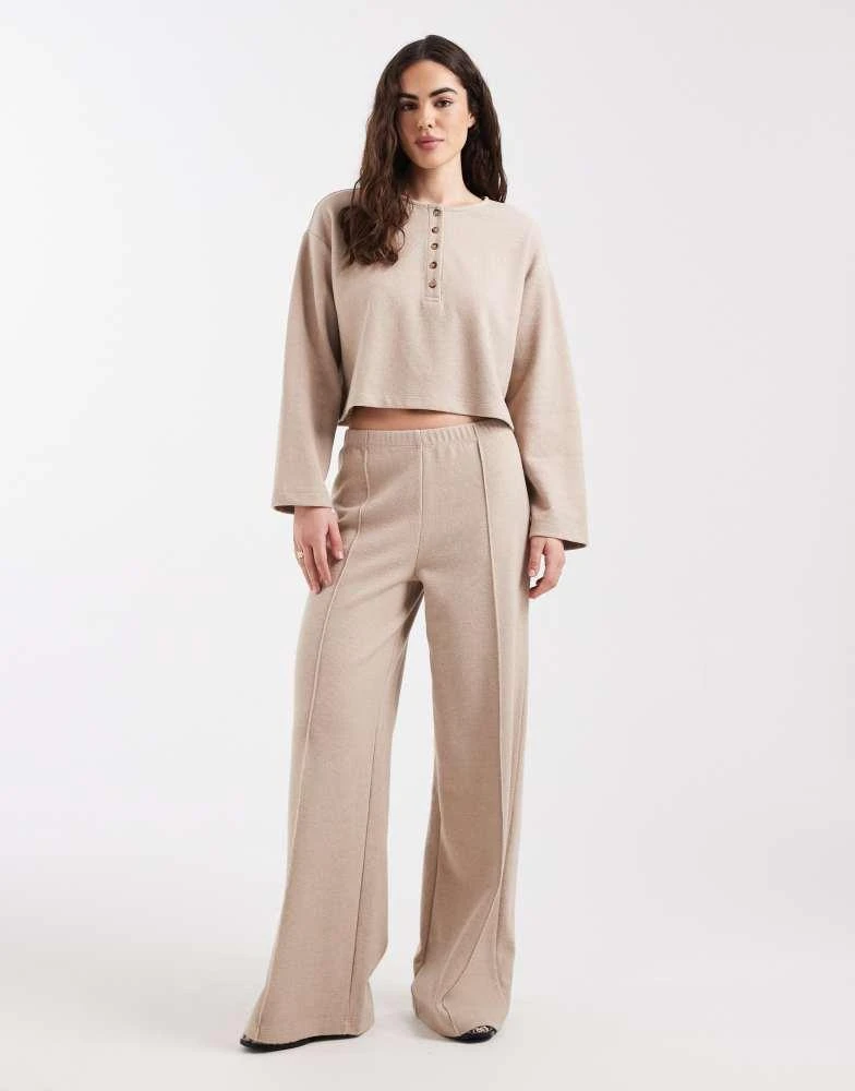 Miss Selfridge Miss Selfridge henley top co-ord in oatmeal rib 2