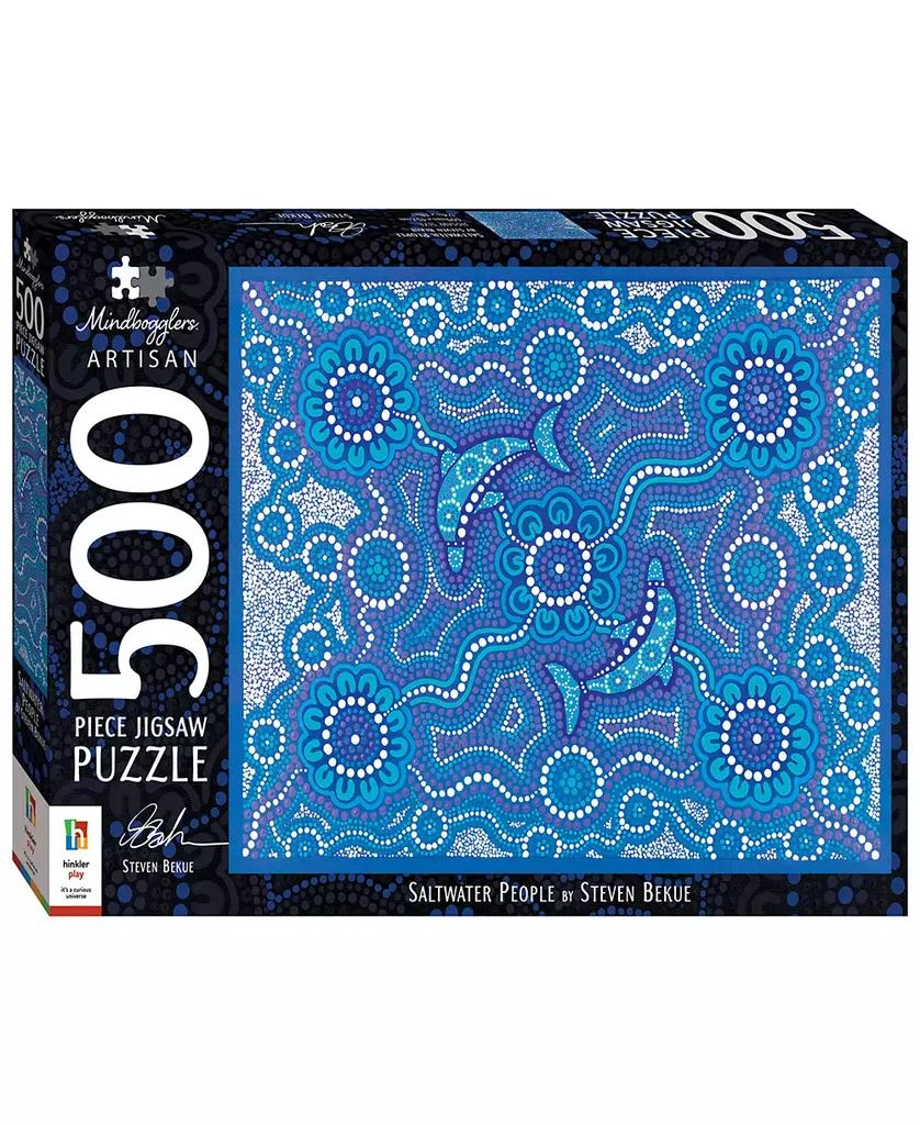 Mindbogglers Artisan 500-Piece Saltwater People Steven Bekue For Adults Deluxe 24 x 18 intricate Puzzles Hobbies Aboriginal Art Traditional Dot Paintings Jigsaw Puzzle Set 1