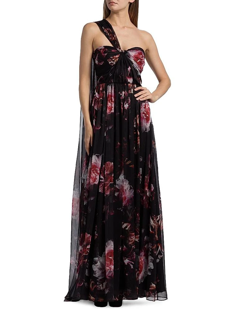 superdown jane asymmetrical dress Elegant Long Sleeve V-Neck Chiffon Bridesmaid Dress with Asymmetrical Hem main image 0