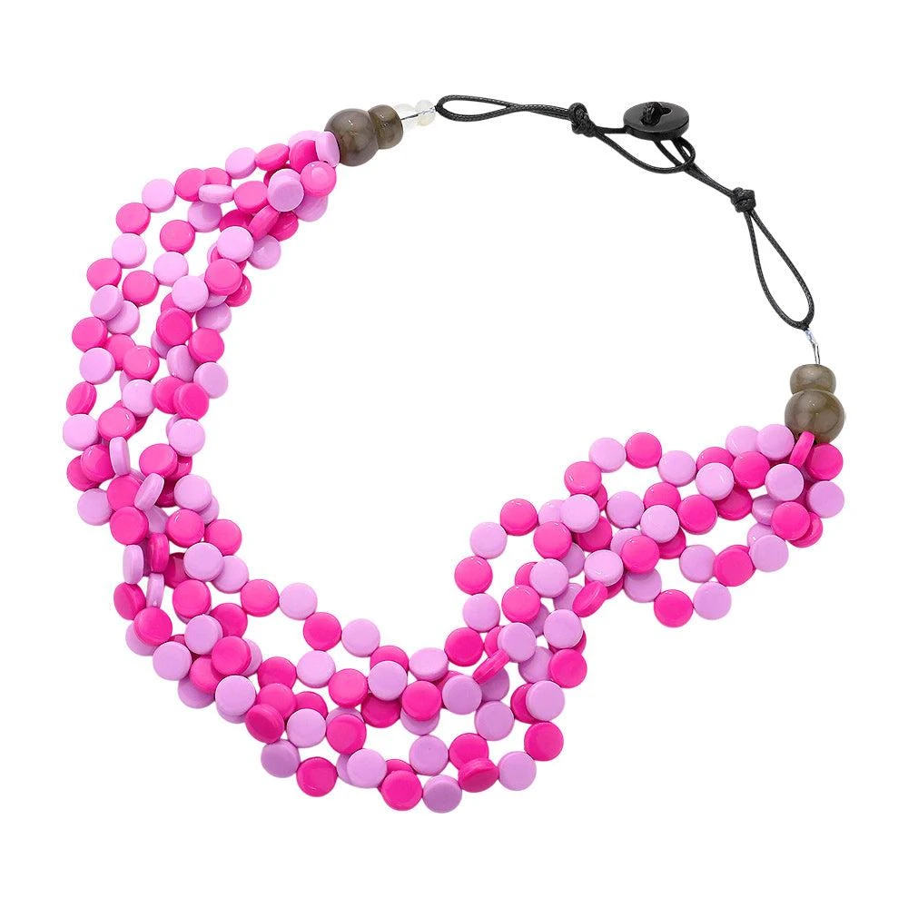 FASHNZFAB Resin Round Cluster Multi Layered Necklace 2