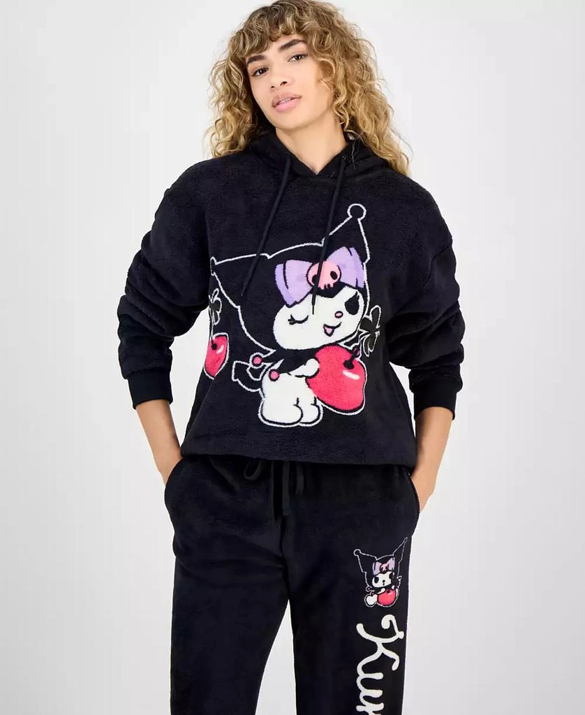 Hybrid Juniors' Kuromi Plush Fleece Graphic Hoodie 1