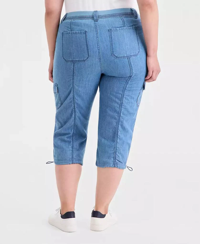 Style 
Co Plus Size Mid-Rise Cotton Chambray Capri Pants, Macy
s Exclusive 4