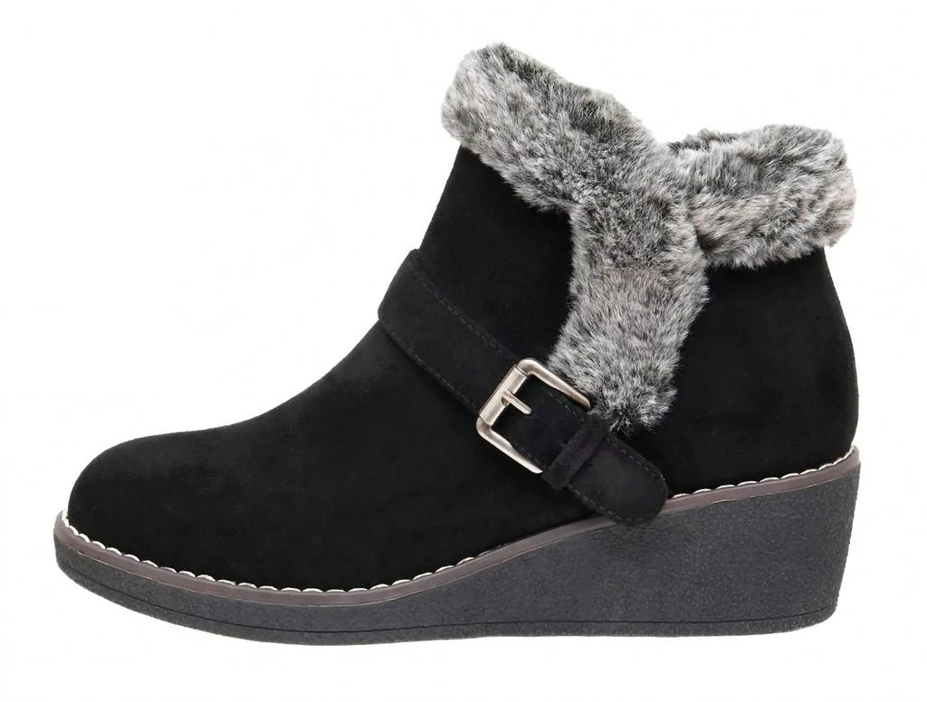 CUSHIONAIRE Women's Rhodes Faux Suede Winter Booties In Black 2