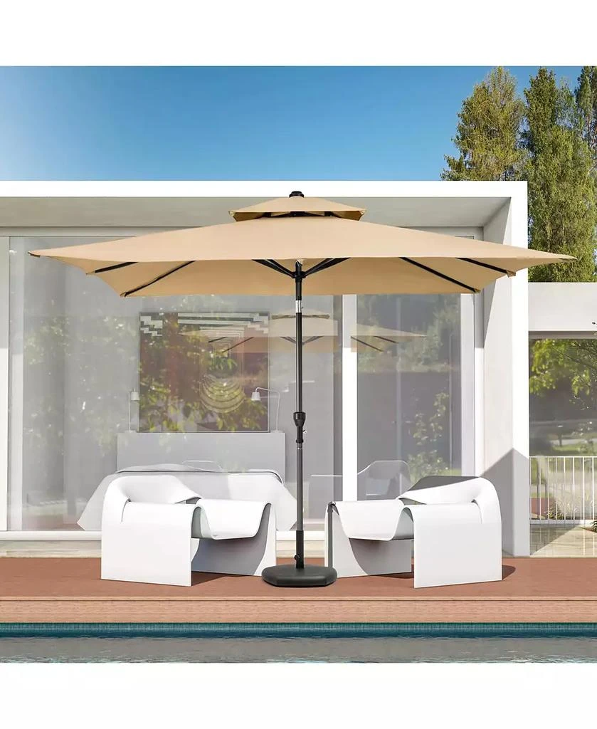 Slickblue Rectangular Patio Umbrella with Stand – Adjustable Tilt for Backyard 
Deck 3