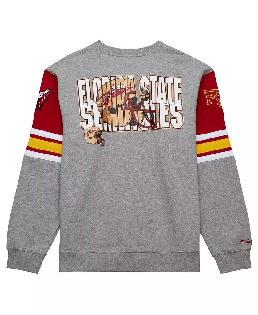 Mitchell & Ness Men's Heather Gray Florida State Seminoles Throwback Allover 4.0 Pullover Sweatshirt 3