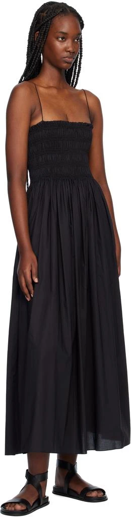 Matteau Black Shirred Bodice Midi Dress 4