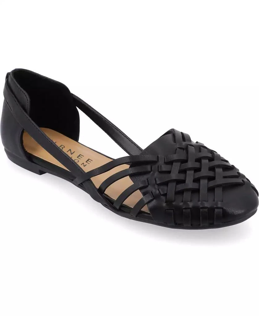 Journee Collection Women's Ekko Woven Round Toe Flats 1