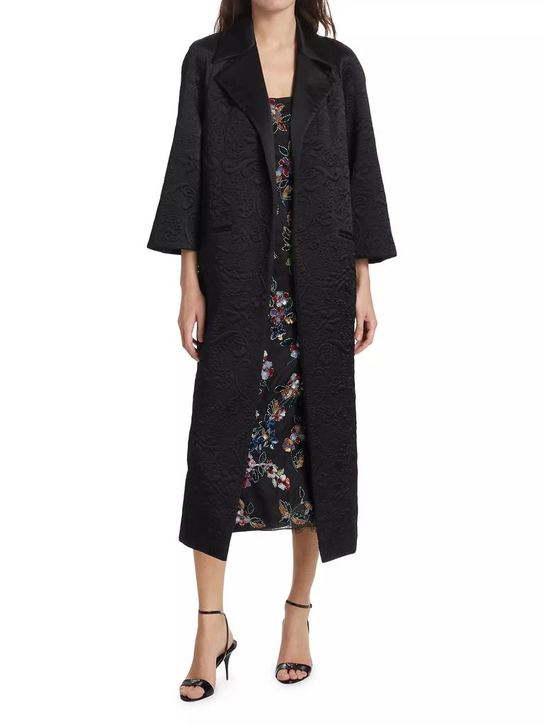 Adam Lippes Paisley Quilted Silk Charmeuse Opera Coat 2