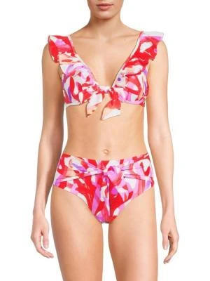 Milly Italian Under The Sea Ruffled Bikini Top