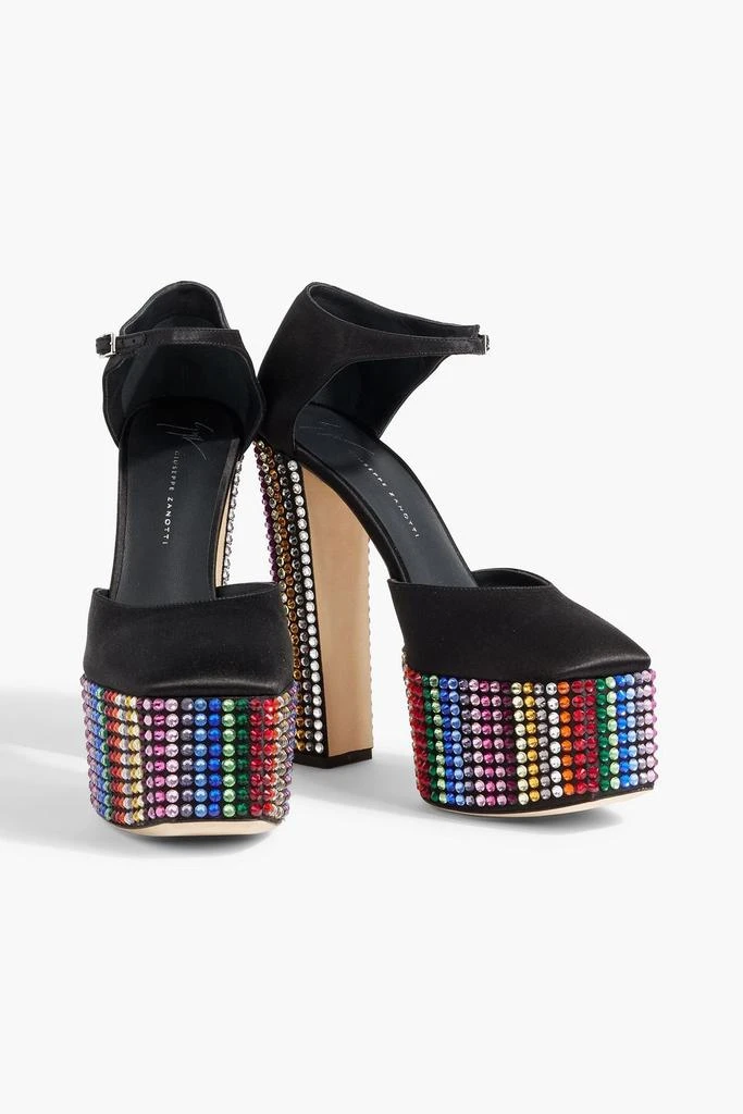 Giuseppe Zanotti Bebe embellished satin platform pumps 2