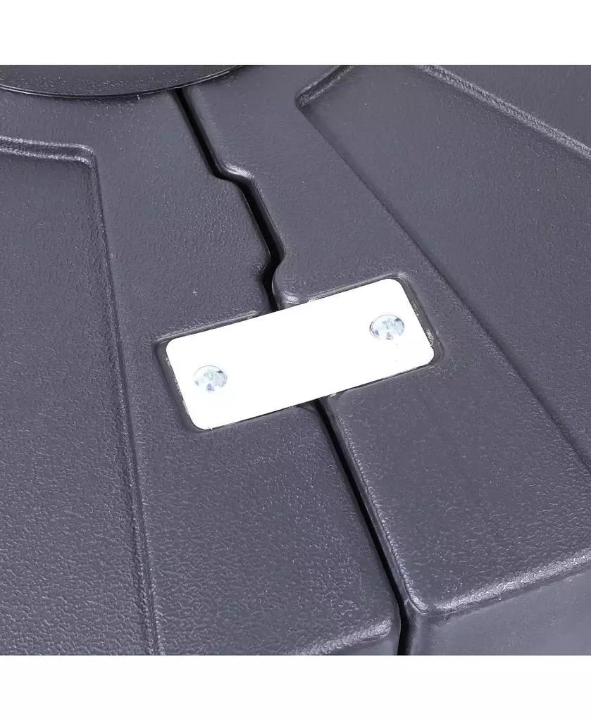 EMMA+OLIVER Harlan Weather And Impact Resistant Heavy Duty Universal Offset Umbrella Base With Built-In Wheels And Grooved Handles In Black 2