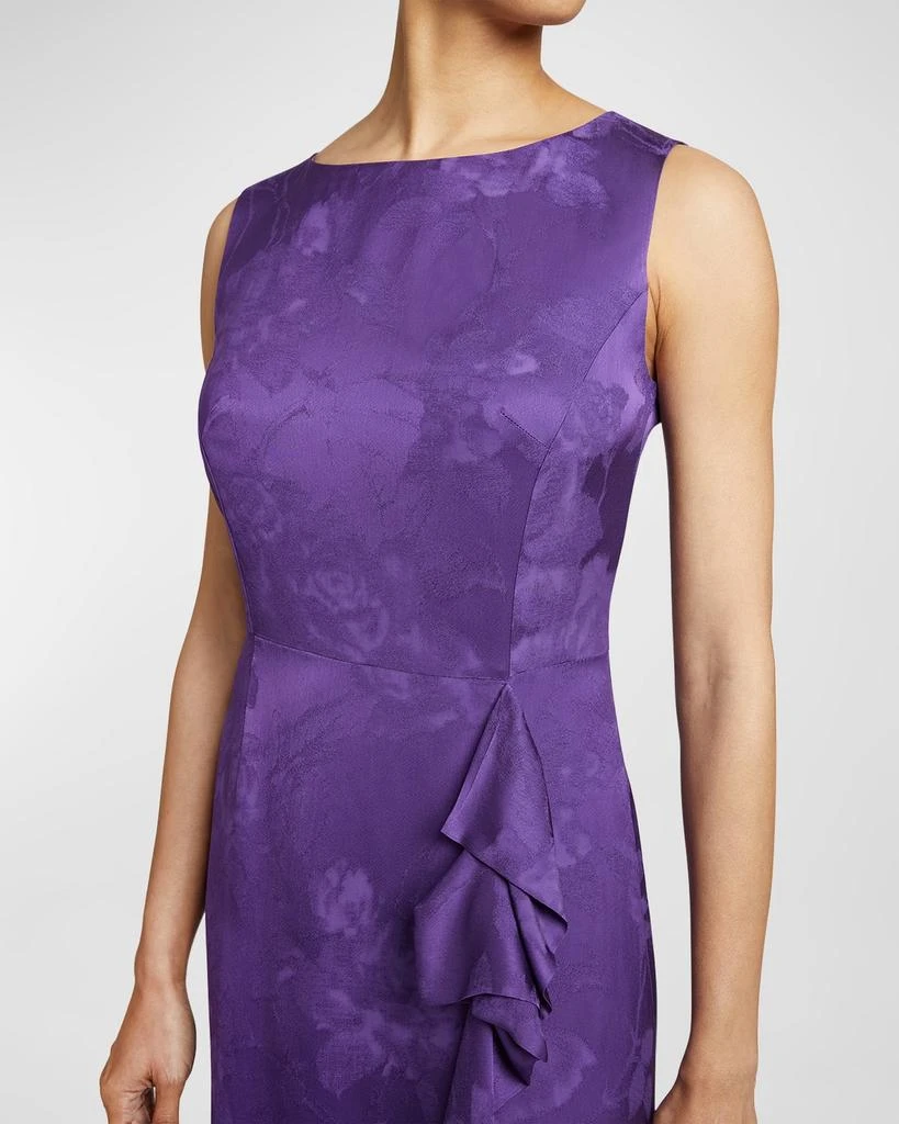 Santorelli Nica1 Draped Satin Jacquard Dress 4