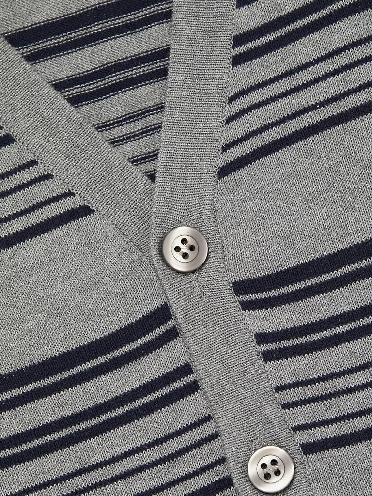 Saks Fifth Avenue COLLECTION Striped Cardigan Sweater 7
