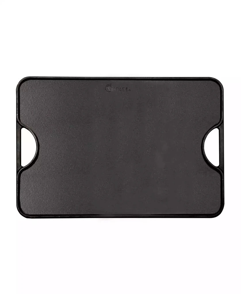 Victoria Large Rectangular Reversible Cast Iron Griddle, Solid, 20" x 14", Seasoned 5
