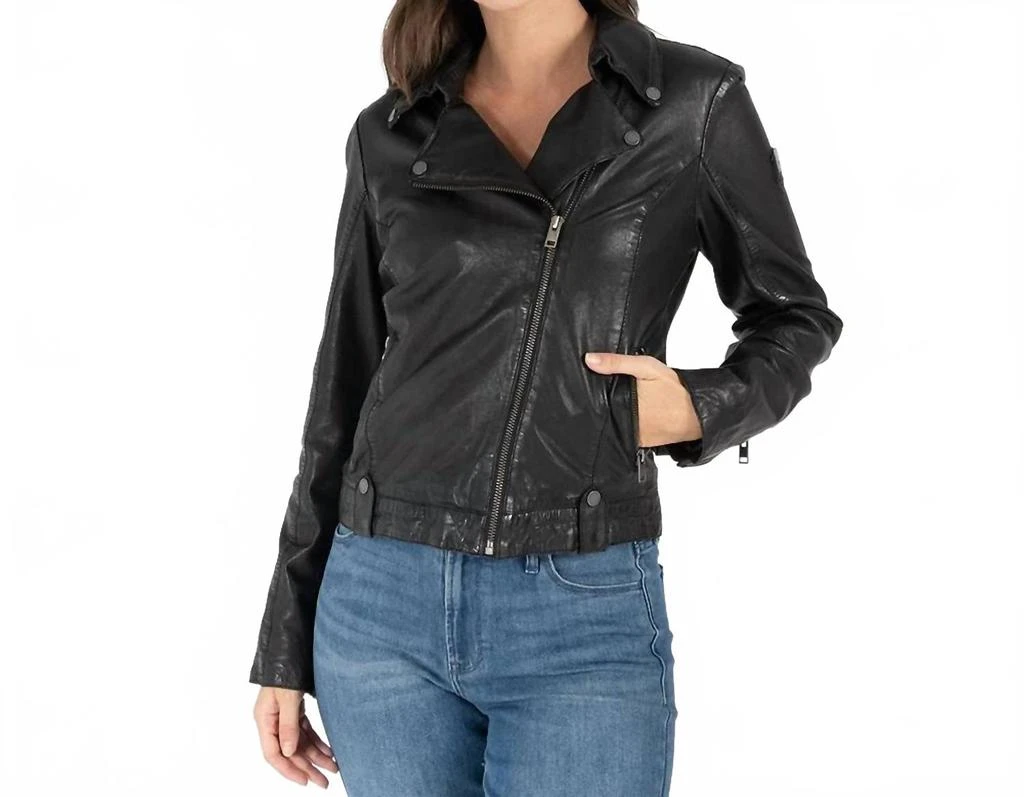 MAURITIUS Fayola Rf Featherweight Leather Jacket In Black