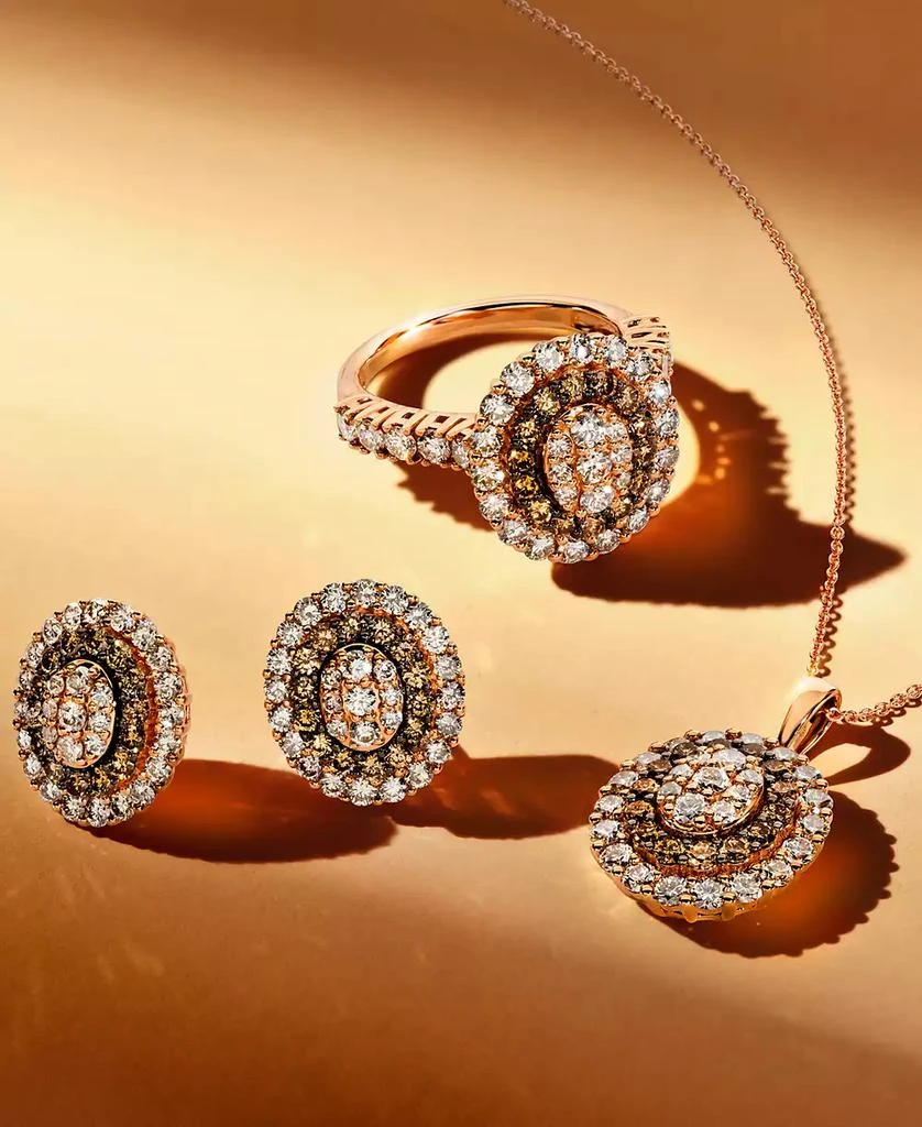 Le Vian Chocolate Diamond & Nude Diamond Halo Cluster Ring (2 ct. t.w.) in 14k Rose Gold 4