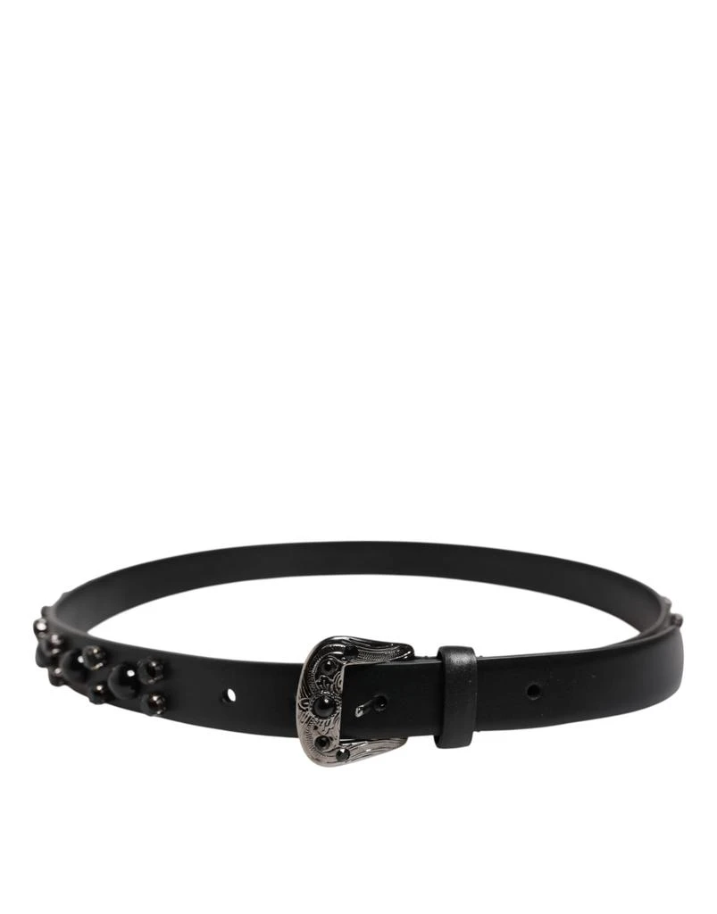 Dolce 
Gabbana Studded Leather Metal Logo Buckle Men
s Belt (Pre-Owned) 2