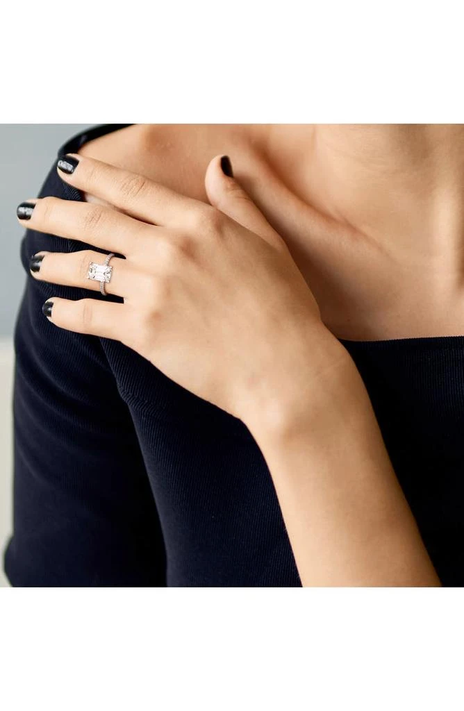 DELMAR 10K White Gold Created Moisannite Engagement Ring 3