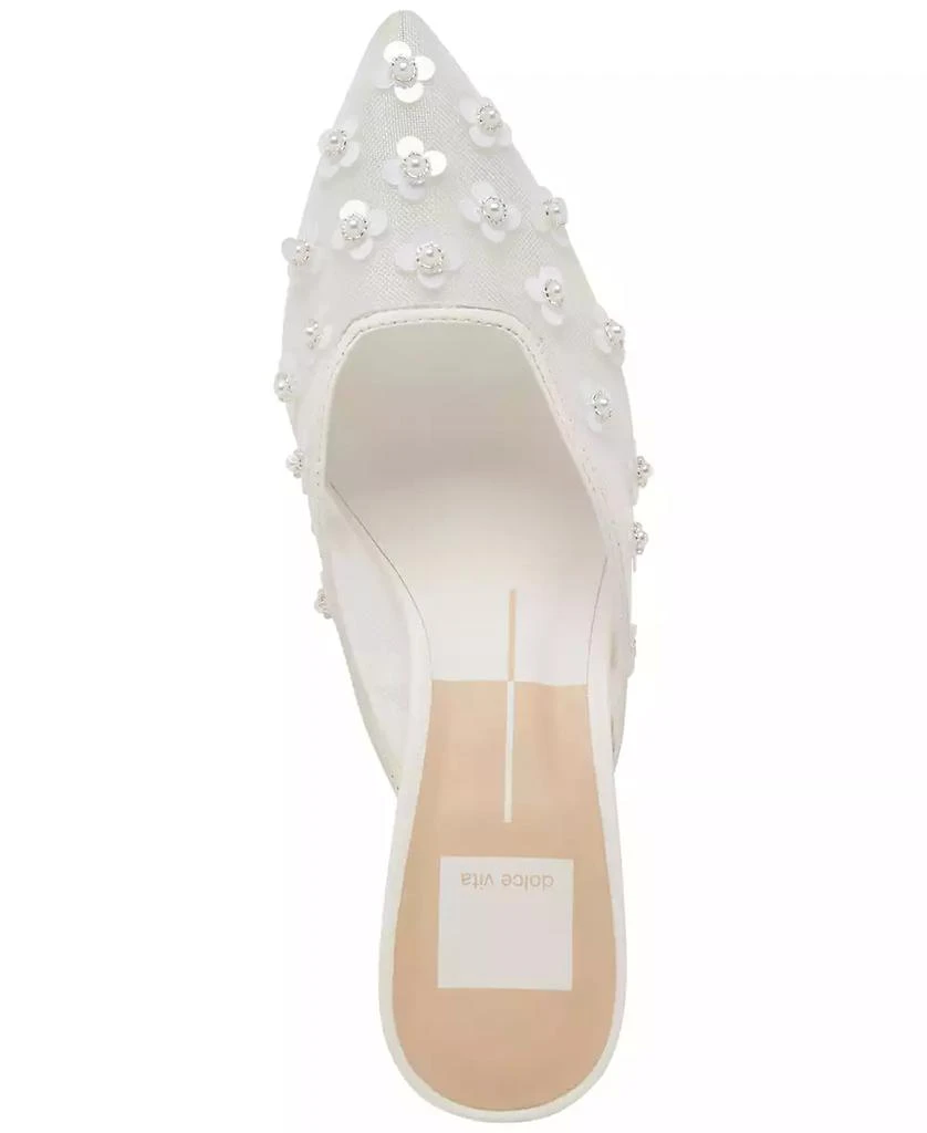 Dolce Vita Women's Clara Embellished Mesh Pointed-Toe Heeled Mules 4