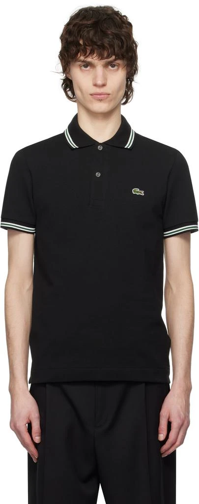 Lacoste Black Regular Fit Trim Accent Polo 1