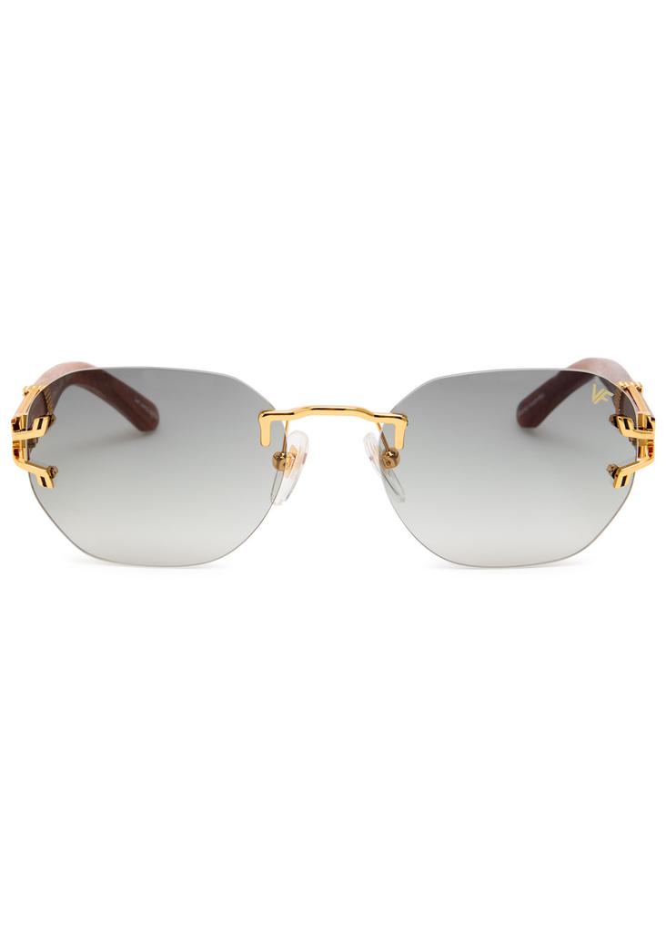 Vintage Frames Company V-Decor XL Woods oval sunglasses