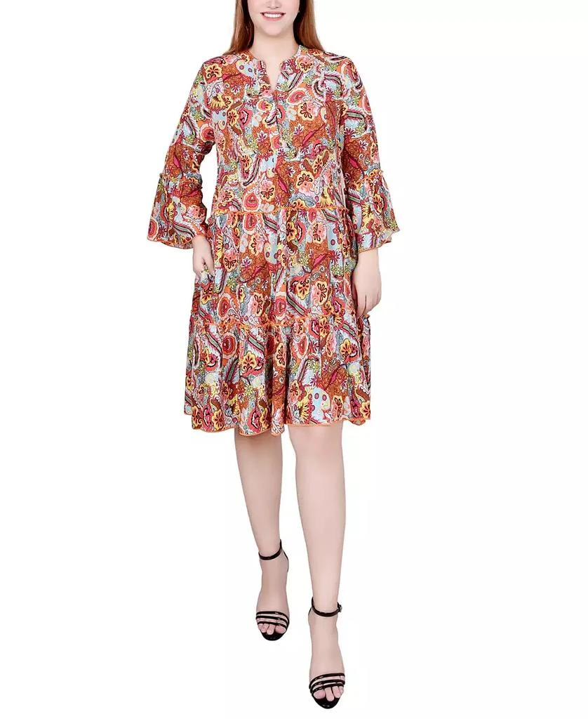 NY Collection Petite 3/4 Sleeve Tiered Dress 10