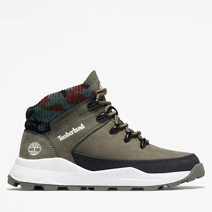 Timberland Brooklyn High Top Trainer for Youth in Dark Green