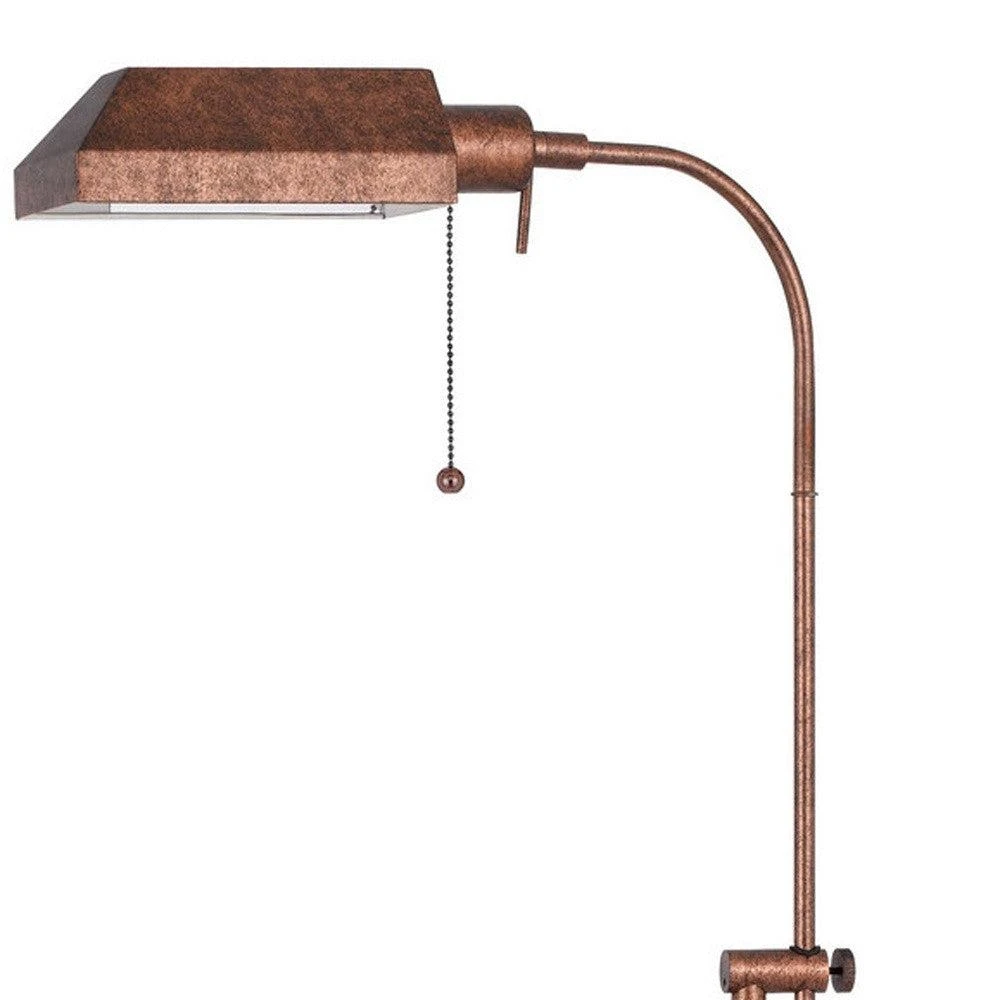 Hivvago 57" Rusted Adjustable Traditional Shaped Floor Lamp With Rust Square Shade 4