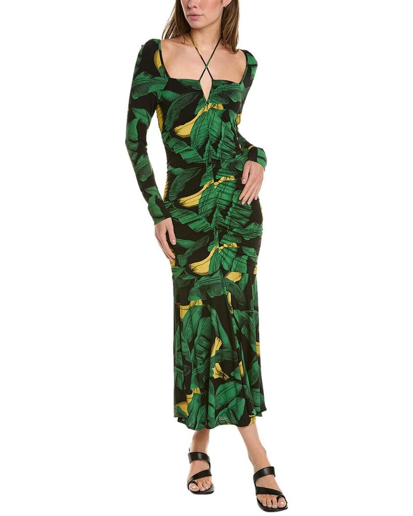 GANNI ガニー ワンピース Cutout velvet midi dress976118 Cutout velvet midi dress in black - Ganni | Mytheresa