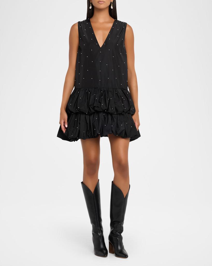 Sea Alberta Embellished Bubble-Hem Mini Dress