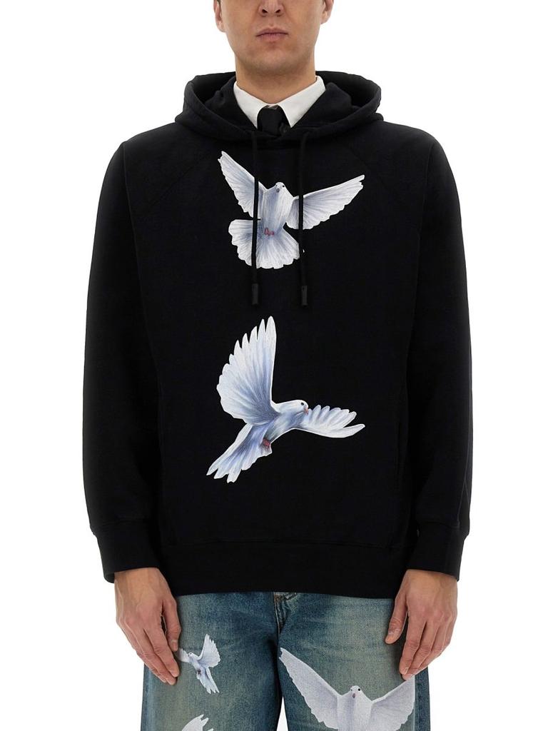 3.Paradis 3.PARADIS Dove Motif Hoodie Sweater