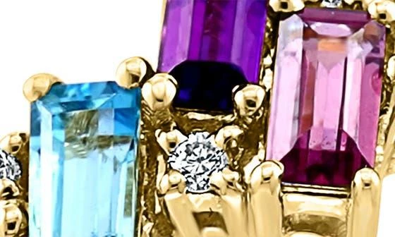 Effy 14K Yellow Gold Rainbow Stones & Diamond Ring 2