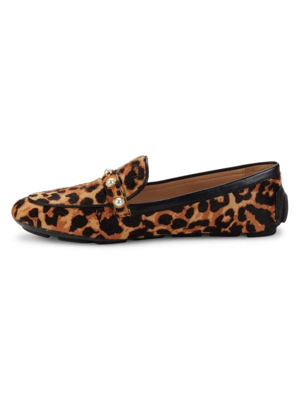 Stuart Weitzman Leopard-Print Calf Hair Driving Loafers 4